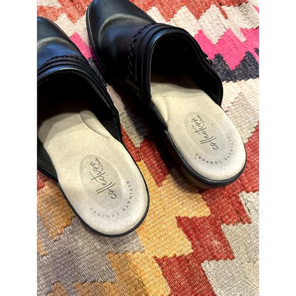 Collection by clarks Leather Black Mules/Clogs Size 9.5 - Picture 3 of 4